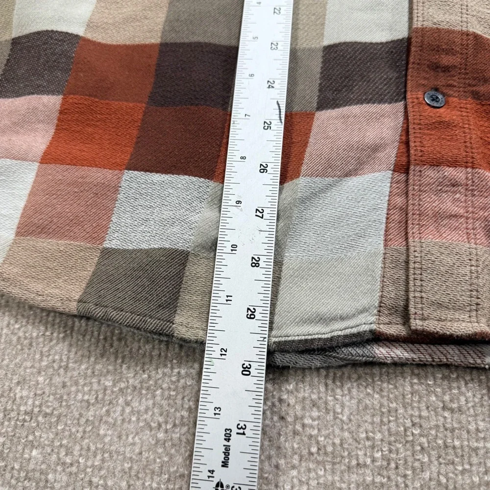 Kuhl Mens XXL Plaid Flannel Button Down Shirt Orange Brown Born In Mountains - Picture 8 of 10